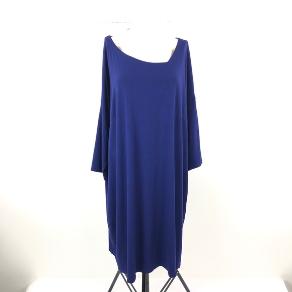 Eileen Fisher Dresses & Skirts - Eileen Fisher Plus Size 3X Blue Shift Midi Dress